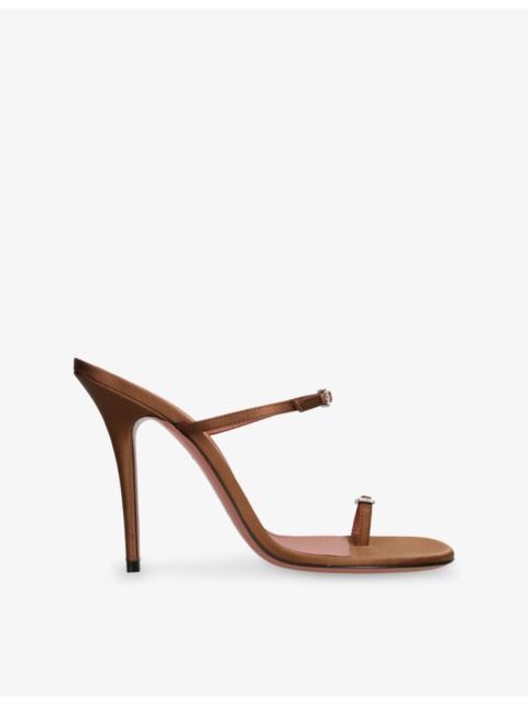 Amina Muaddi Adut Thong 105 Leather Heeled Sandals