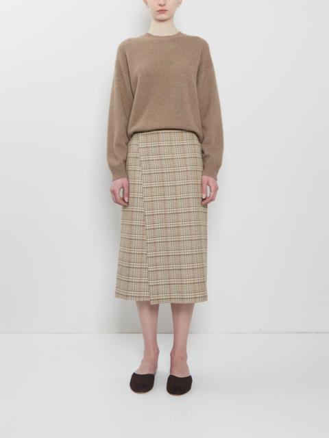 AURALEE Silk Linen Nep Check Wrap Skirt