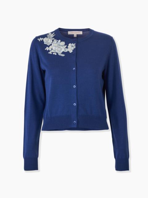 CAROLINA HERRERA Floral-Embroidered Cropped Cardigan