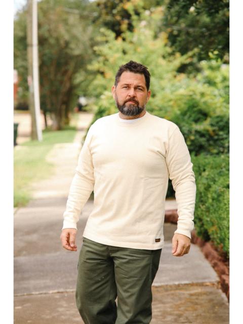 Iron Heart 11OZ COTTON KNIT CREW NECK SWEATER- CREAM IHTL-1501-CRM