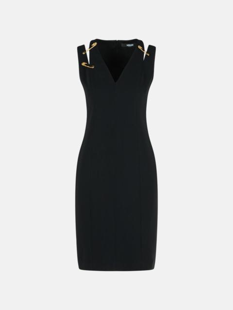 BLACK VISCOSE BLEND DRESS