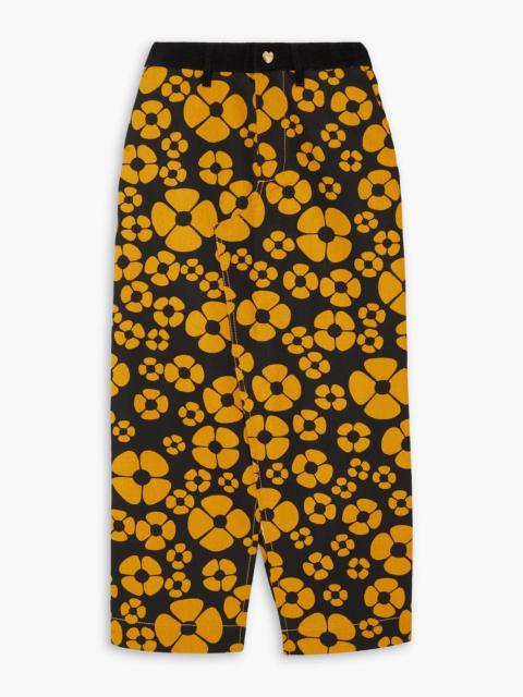 Other Designers Floral-print cotton-canvas midi skirt