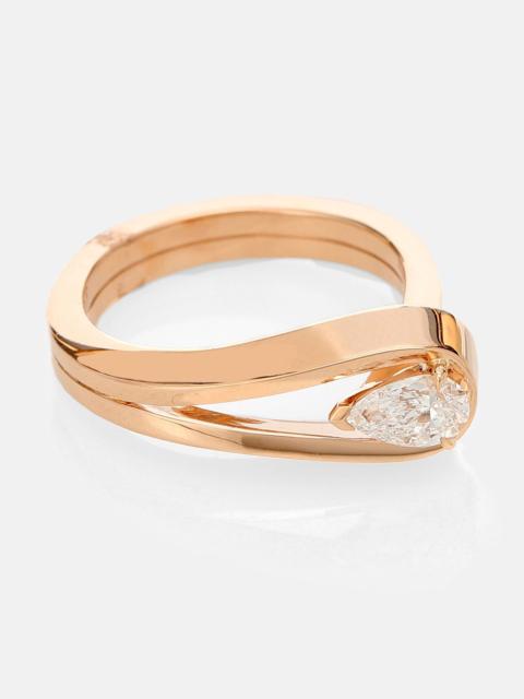 REPOSSI Serti Inversé 18kt rose gold ring with diamond