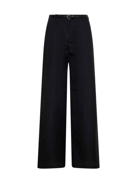 Max Mara Studio Max Mara Studio Women Black Poplin Mstfarea Belted Trousers