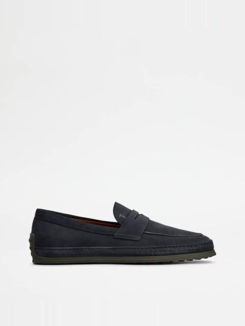 Tod's LOAFERS IN SUEDE - BLUE