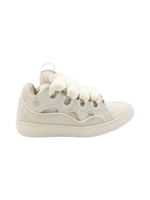 White Leather Curb Sneakers