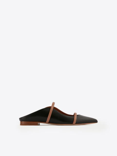 MALONE SOULIERS Maureen Black & Blush Leather Flats