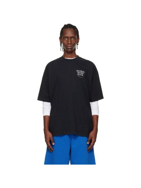 VETEMENTS Black 'Global MF' T-shirt