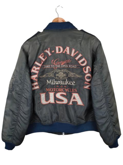 Other Designers Vintage - Vintage Harley Davidson Embroided Logo Bomber Jacket