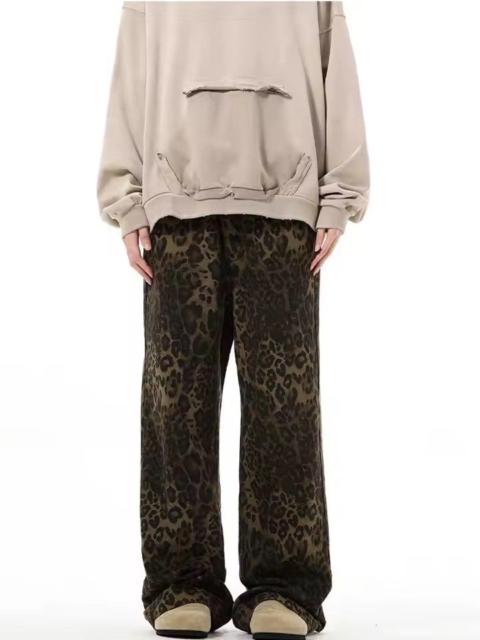 Other Designers Japanese Brand - 🐆 Y2K Grunge Baggy Jeans - Dark Brown Leopard Print Pant 🍂