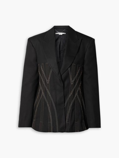 Stella McCartney Topstitched grain de poudre blazer