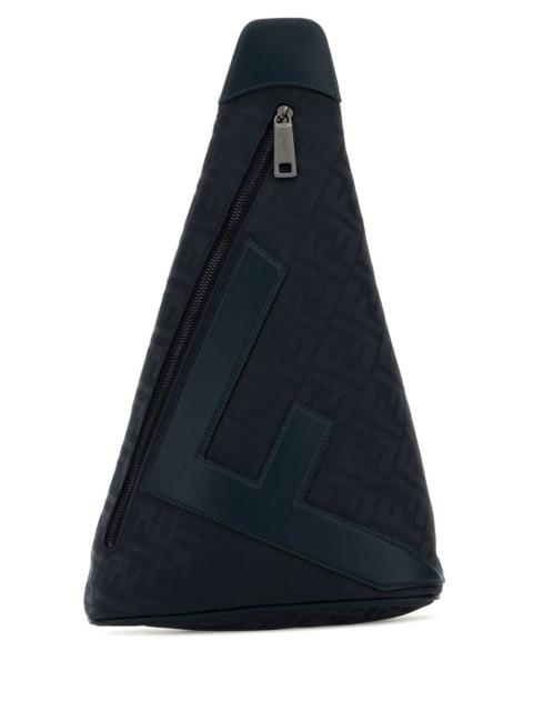 FENDI Fendi Men Midnight Blue Canvas Fendi Cono Backpack