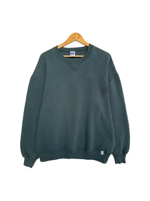 Other Designers Russell Athletic - Vintage 90s Russell Blank Green Baggy Sweatshirt Faded XL