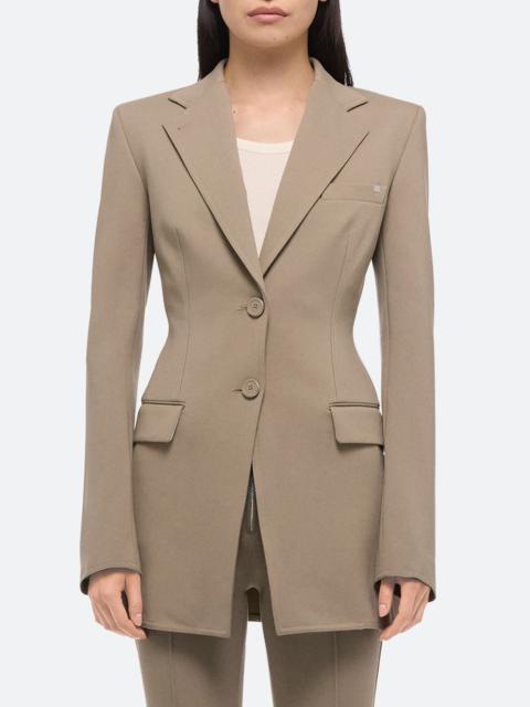 Helmut Lang Roma Zip Sleeve Single Breasted Ponte Knit Blazer in Taupe at Nordstrom