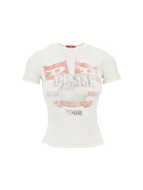 Diesel Diesel 'Marsy' Ribbed Cotton T-shirt White