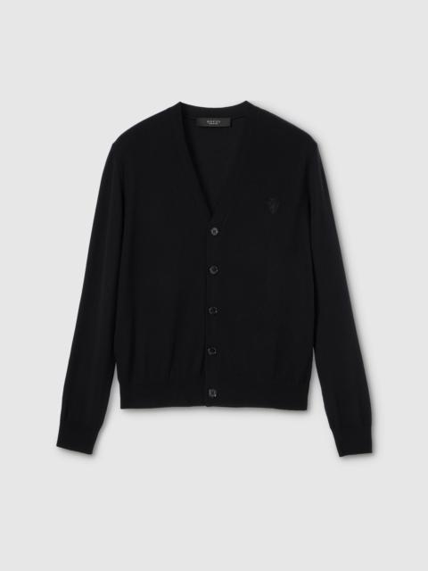 GUCCI Knit wool cardigan with embroidery