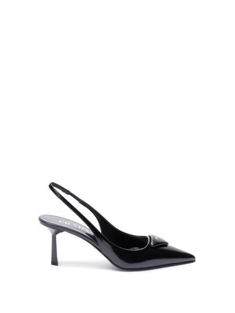 Prada Women Brushed Leather Slingback Pumps