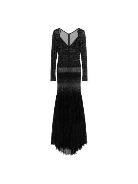 Blumarine lace-panelled gown