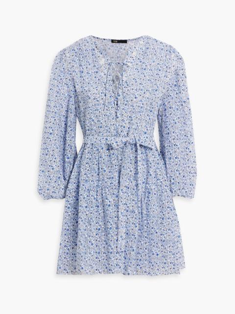 maje Burnout-effect floral-print woven mini dress