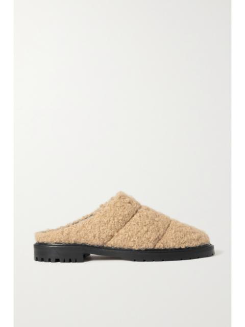 STAUD Astro Quilted Faux Shearling Mules