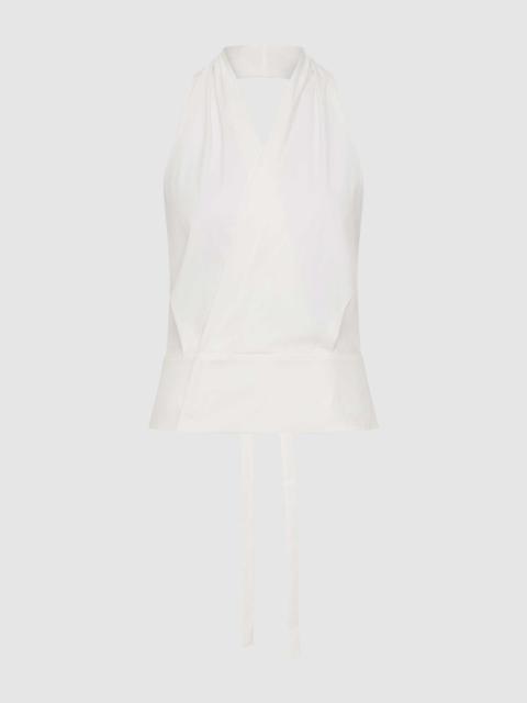 ST. AGNI Halter Wrap Top - White