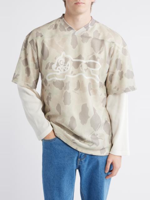 ICECREAM ICECREAM Chuck Layered Long Sleeve Shirt in Camo at Nordstrom