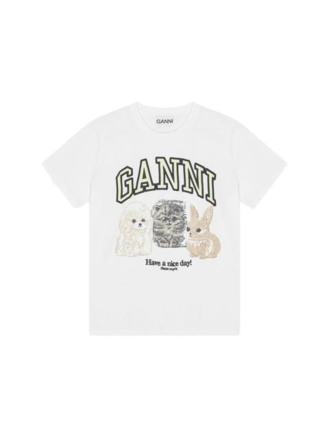 GANNI Animals organic cotton t-shirt