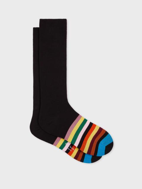 Paul Smith Black 'Signature Stripe' Tipping Socks