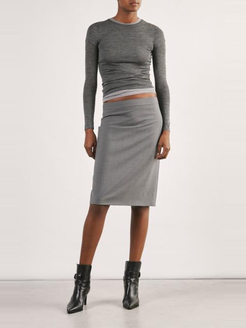 NILI LOTAN Pippa Wool-Blend Midi Skirt grey