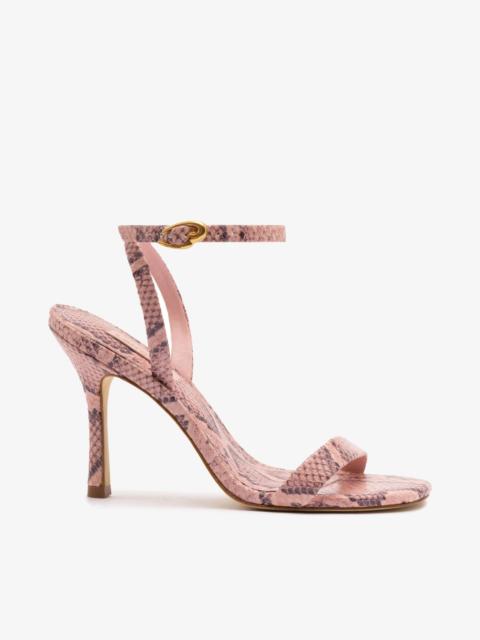 Larroudé Veronina Sandal In Tulip Python Embossed Leather