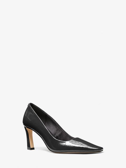 MICHAEL KORS Darrah Crackled Patent Leather Pump
