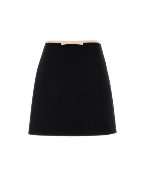 Valentino VALENTINO Black Tweed Mini Skirt New & Authentic (Women's si