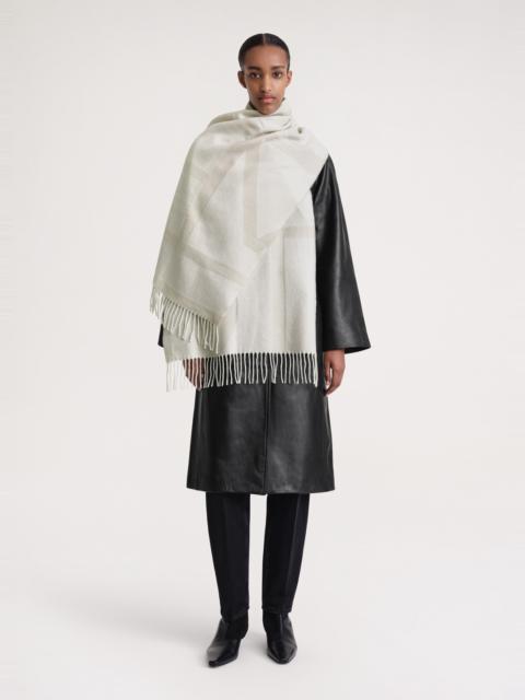 Totême Monogram jacquard wool scarf bone