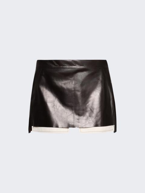 Rick Owens Fog Cutoff Mini Skirt Mahogany