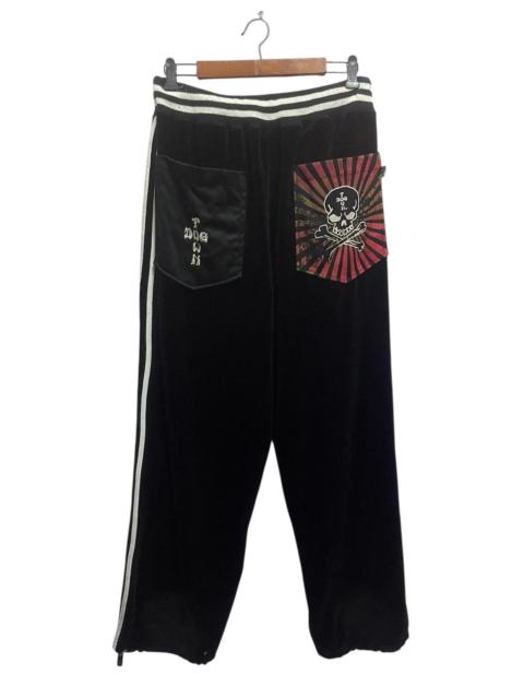 Other Designers Vintage Dogtown Velvet Belour Skull Pants