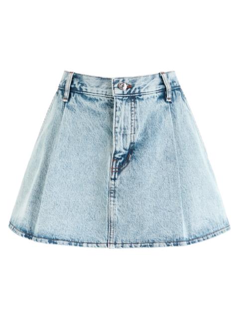 FRAME Frame Pleated Denim Mini Skirt