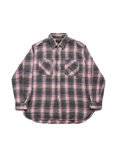 BEAMS PLUS Work Waffle Plaid - Pink