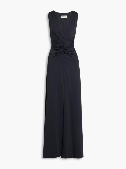 Other Designers Naoya ruched cutout stretch-jersey maxi dress