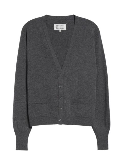 Maison Margiela Maison Margiela Virgin Wool Cardigan in Dark Grey at Nordstrom