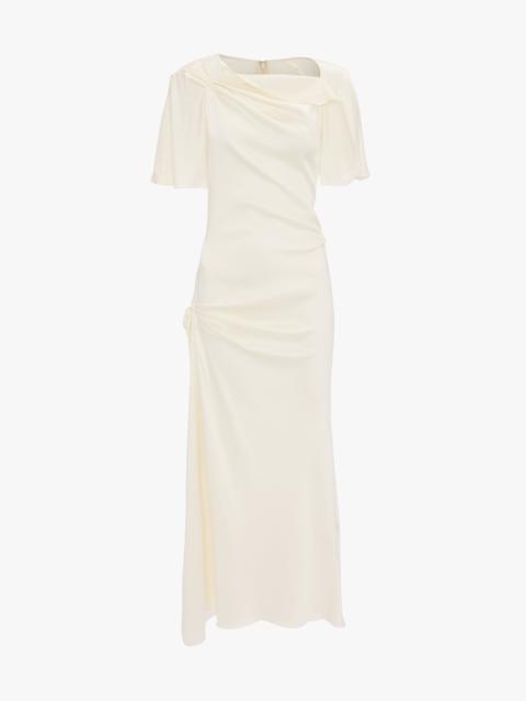 Victoria Beckham Cap Sleeve Dress In Ivory