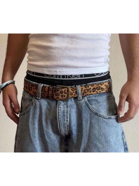 Archival Clothing - 2000s leopard cheetah print belt