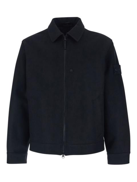 Stone Island logo-detail flannel jacket