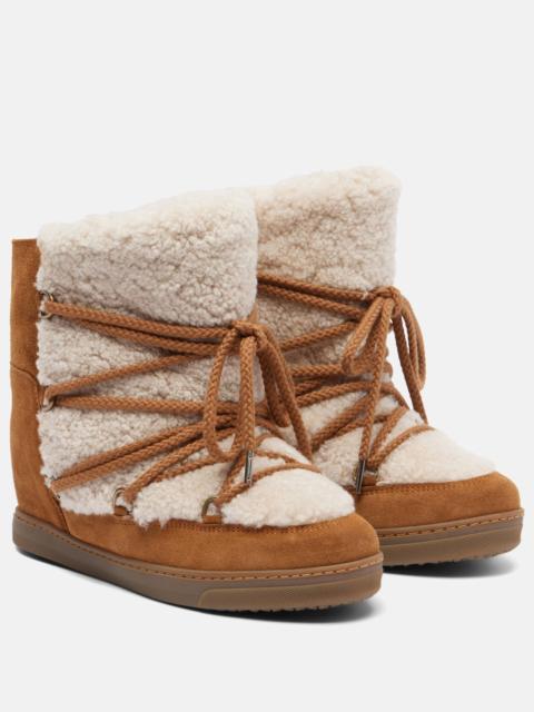 Isabel Marant Shearling and suede snow boots