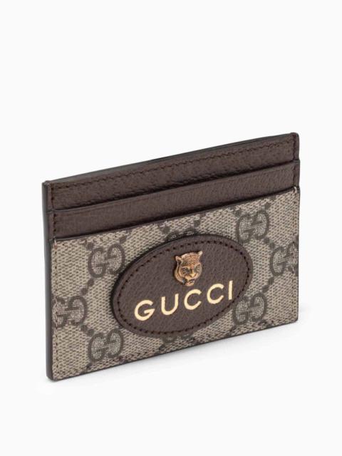 Gucci Beige Card Holder In Gg Supreme Men