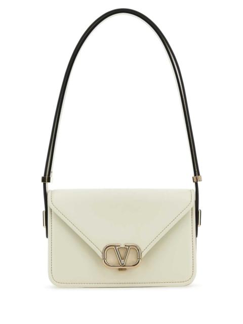 Valentino Valentino Garavani Women Ivory Leather Vlogo Crossbody Bag