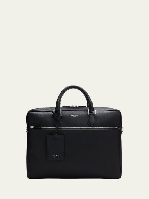 Serapian Men's Cachemire Leather Slim Briefcase