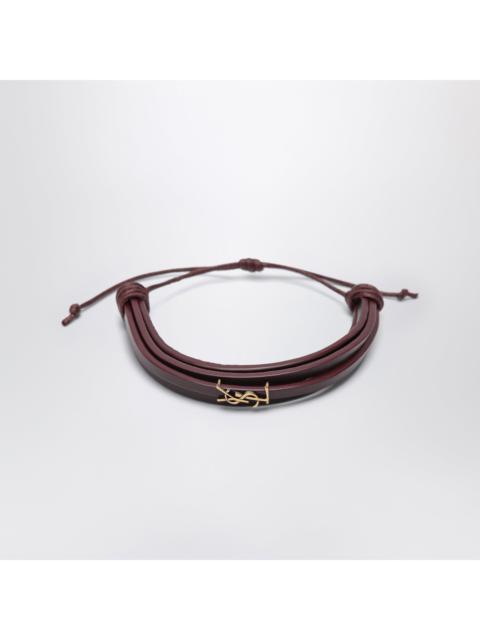 SAINT LAURENT Saint Laurent Cassandre Multi-Wrap Leather Bracelet Women