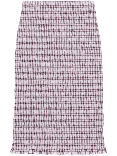 Prada checked cotton midi skirt