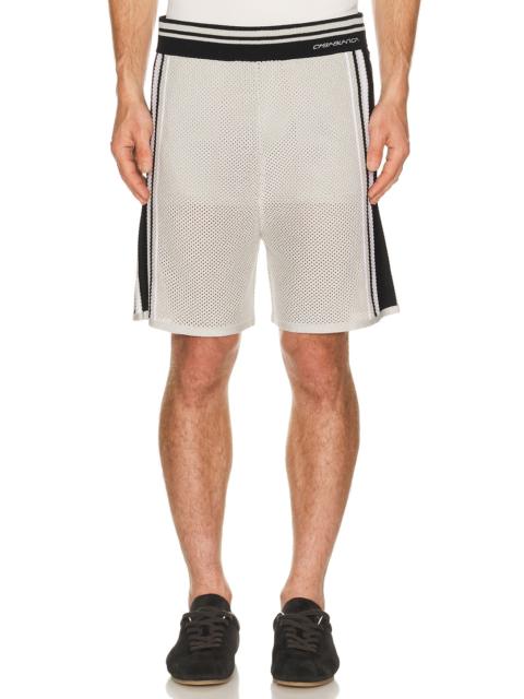 CASABLANCA Metallic Mesh Stripe Shorts