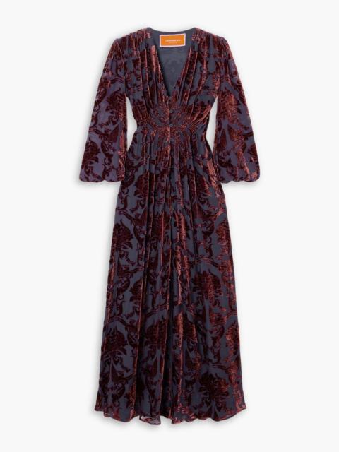 Other Designers Camerino devoré-velvet maxi dress